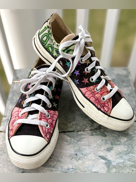 Converse Shoes - Converse Black and White Textile Low-Top Sneakers